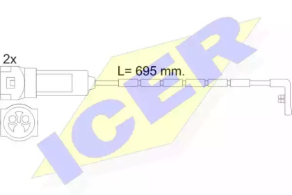 Сигнализатор, износ тормозных колодок ICER 610241 E C